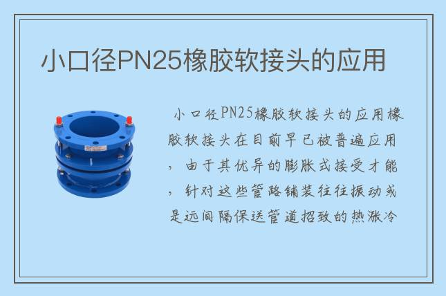 小口徑PN25橡膠軟接頭的應用